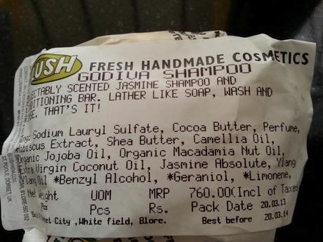 Review Lush Godiva shampoo and conditioning bar