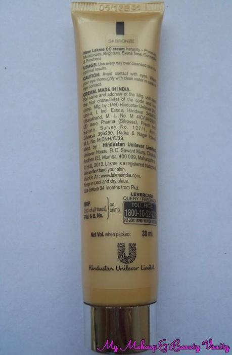 Lakme Complexion Care Cream Bronze+ Lakme Complexion Care Cream India+ Lakme Complexion Care Cream Price