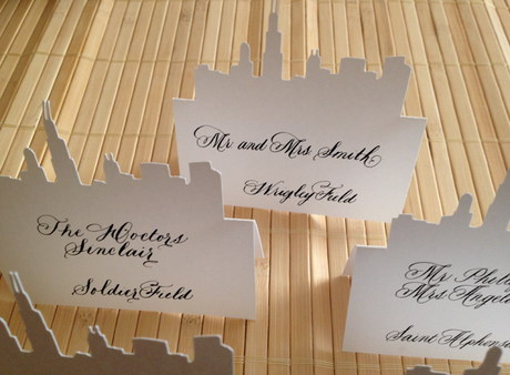 Chicago Skyline Wedding Placecards