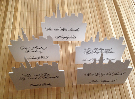 Chicago Skyline Wedding Placecards