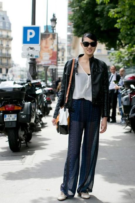 indiedolldiary:

Sheer printed pants over solid color shorts: )