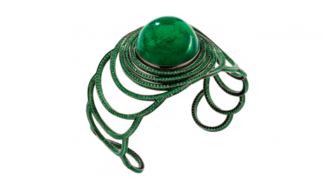 Emerald step cuff by Solange Azagury-Partridge