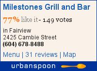 Milestones Grill and Bar on Urbanspoon