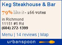 Keg Steakhouse & Bar on Urbanspoon
