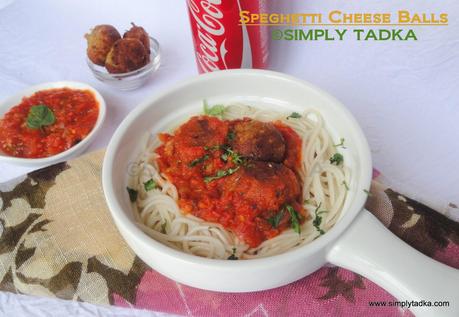 Spaghetti Cheese Balls with Tomato Sauce