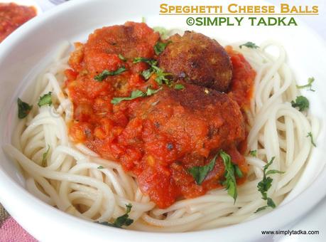 Spaghetti Cheese Balls with Tomato Sauce