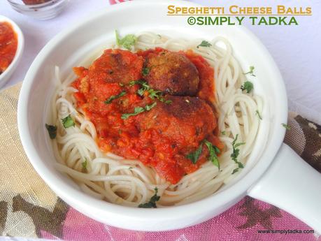 Spaghetti Cheese Balls with Tomato Sauce