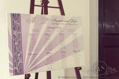 Art Deco Canvas Wedding Table Plan