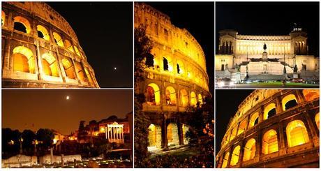 6 - colleseum and piazza venezia at night collage