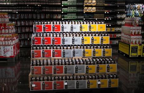   Kate Brooks for The New York Times A 961 Beer display at a Beirut supermarket.