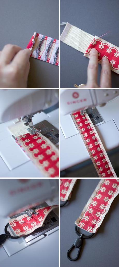 DIY vintage ribbon camera strap