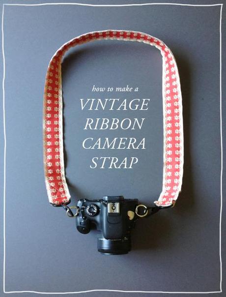 DIY vintage ribbon camera strap