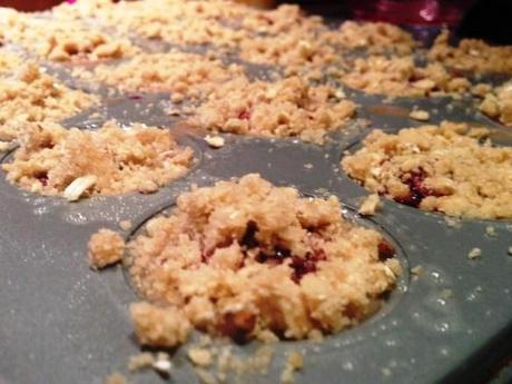 crumble topping on mini blackcurrant muffins recipe oat