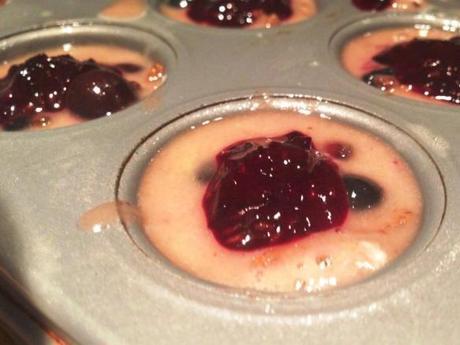 blackcurrant jam topping mini muffin recipe small cupcake tin