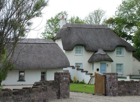 thatched house at dunmore east in county waterford - ireland