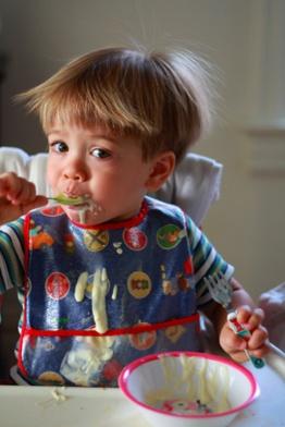 toddler eating