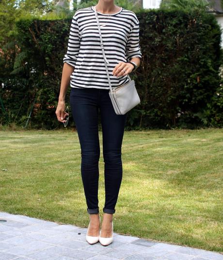 Stripes and and super skinny jeans