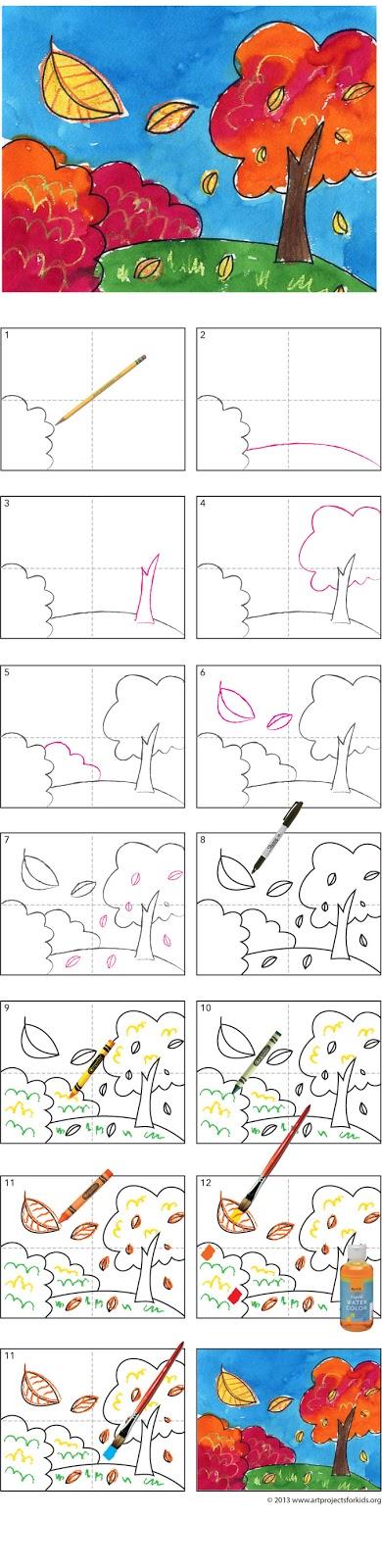How to Draw Fall Tree Tutorial