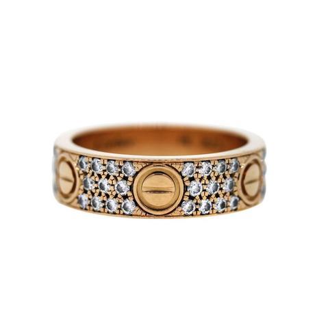 Cartier 18k Rose Gold Diamond LOVE Ring Size 58