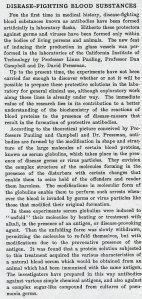 Text of Pauling's artificial antibodies press release, March 1942.