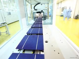 Production of solar cells at the JA Solar factory. (Credit: JA Solar)