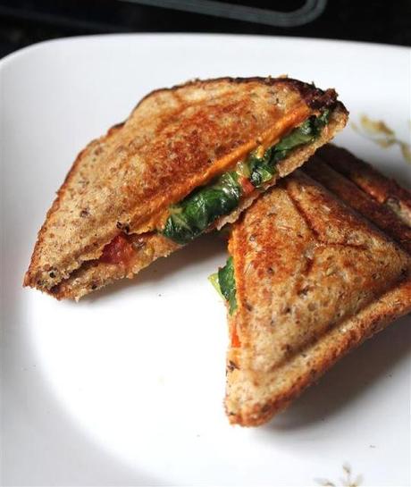 Grilled Cheese Tomato & Kale Sandwiches
