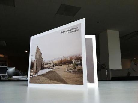 Photography promo by Francesco Bittichesu, in the form of a greeting card fold.  RV cemnt landscape documentary