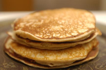high protein pancake stack