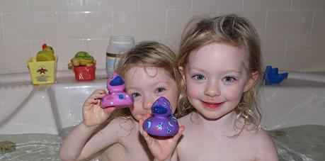 The fancy ducks that the girls got with the Sleepytime Bath Pack. They just love the new ducks for the bath.