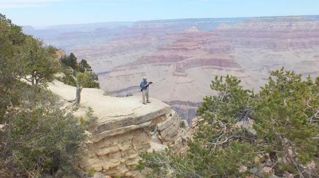 Bob stands on edge of South Rim - Grand Canyon