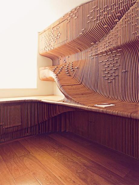 modern CNC-milled desk in London home