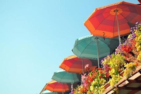 Seattle, summer, sun umbrellas, pike place, travel, color