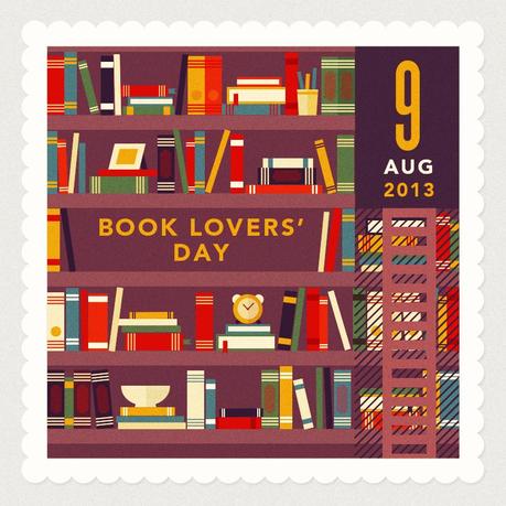 Illustration of book shelves for Book Lovers' Day