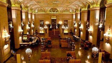 Pictured is the lobby at the Palmer House Hilton hotel in downtown Chicago. The American Legislative Exchange Council reportedly uses a secret 