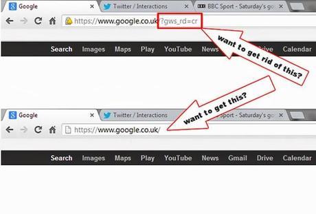 How To Get Rid Of ?gws rd=cr in Google.com URL?