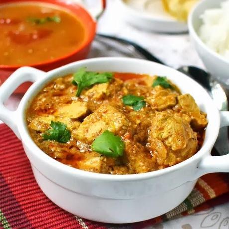Vegan Andhra Kodi Kura (Vegan Chicken Curry)