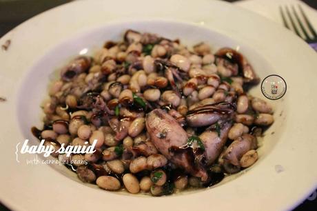 Baby squid with cannellini beans