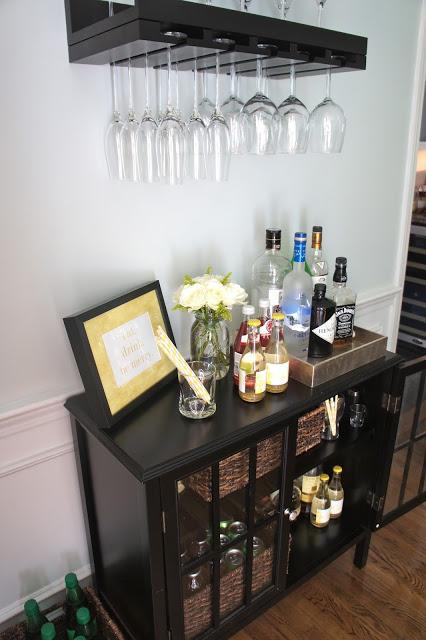 An Organized Home Bar Area