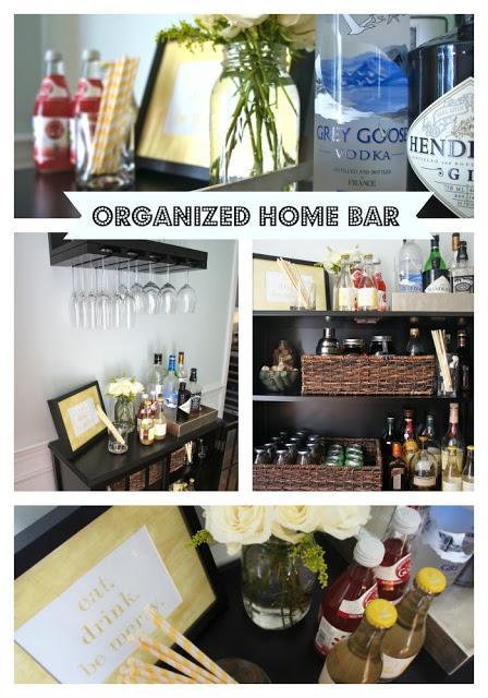 An Organized Home Bar Area