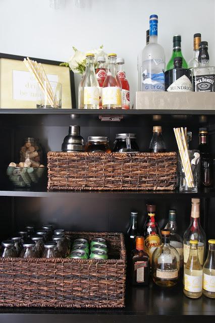 An Organized Home Bar Area