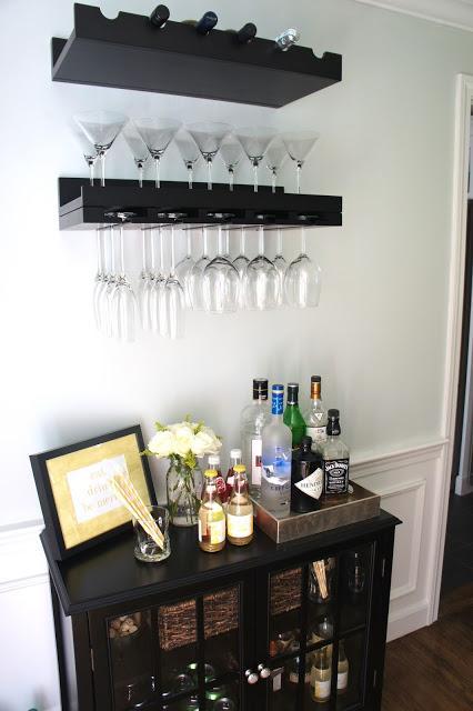 An Organized Home Bar Area