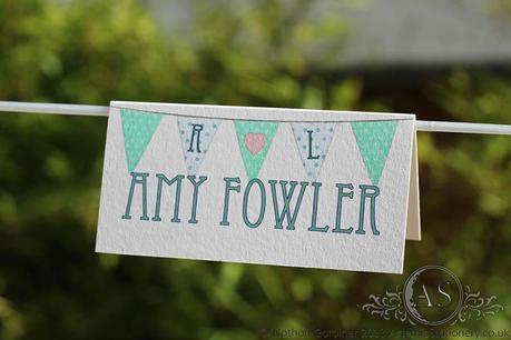 Bunting Wedding Place Name with polka dot flags