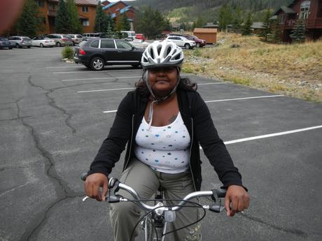 Learning to ride a bike in Colorado is great exercise!