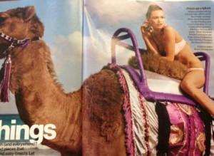 bikini woman on camel