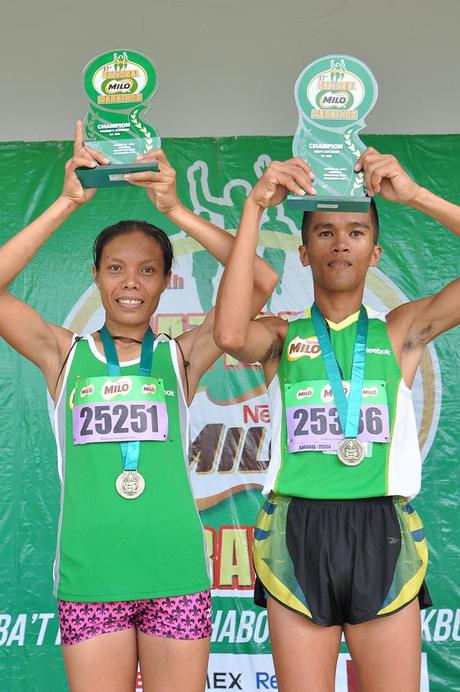 2 - Rodil Quilab and Mereeis Ramirez lead 12 others to the 37th National MILO Marathon National Finals after dominating the ran
