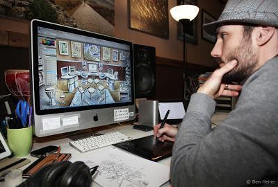 Lion Walk Animation - Drawing in Progress © 2013 Ben Heine 