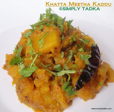 Khatta Meetha Kaddu/ Pumpkin Curry