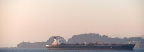 An oil tanker passing by Point Bonita Lighthouse. (Credit: Flickr @ Don DeBold http://www.flickr.com/photos/ddebold/)