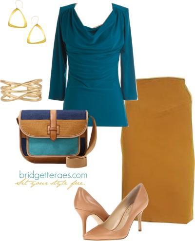 Camel Pencil Skirt Outfits