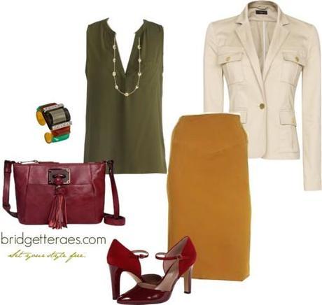 Camel Pencil Skirt Outfits